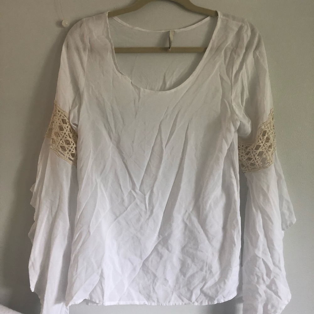 White Flowy Top